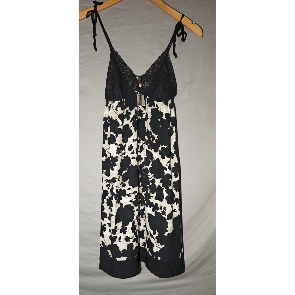 Touche Lingerie NWT Black & White Babydoll Spaghetti Strap V Neck Dress Medium
